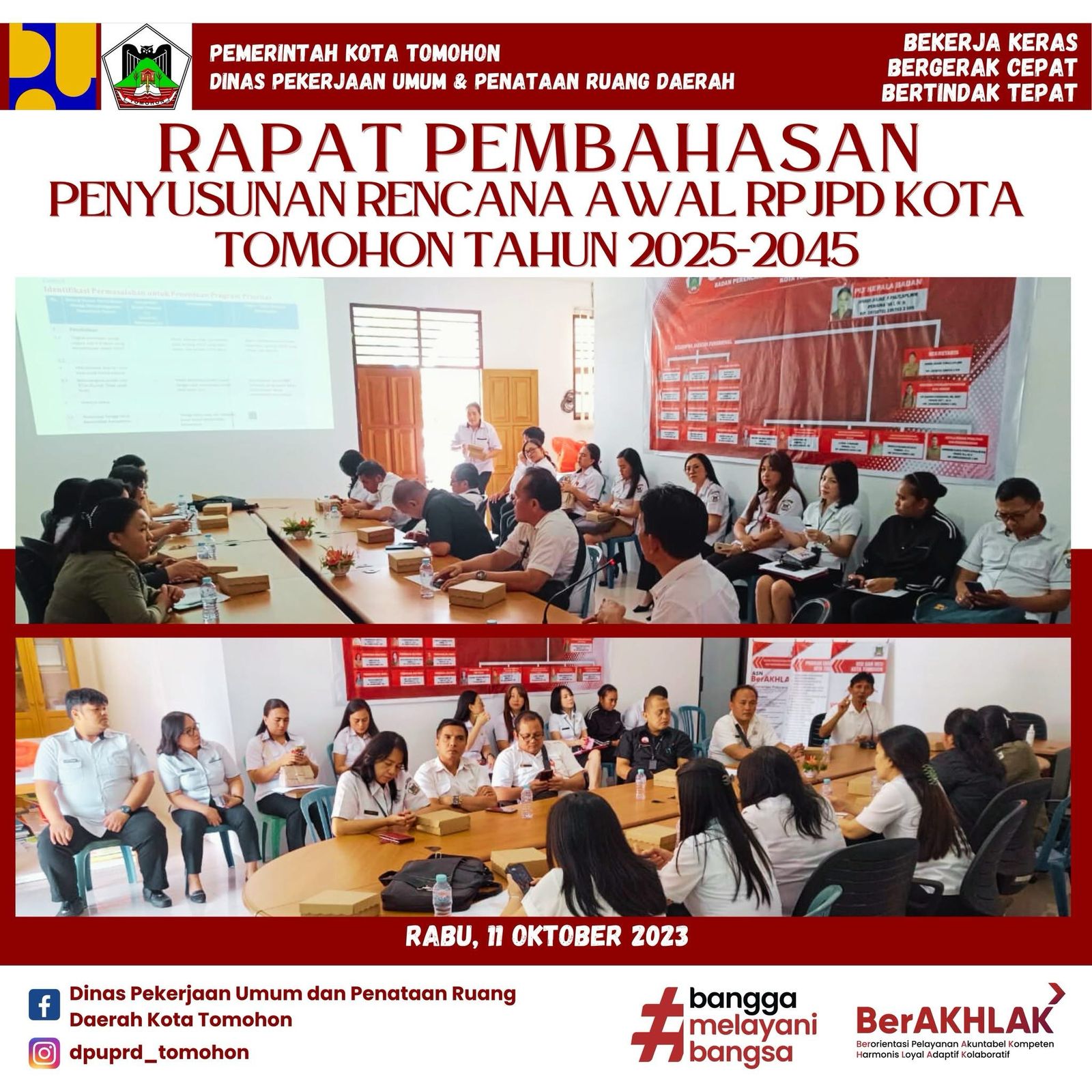 RAPAT PEMBAHASAN PENYUSUNAN RENCANA AWAL RPJPD KOTA TOMOHON TAHUN 2025-2045